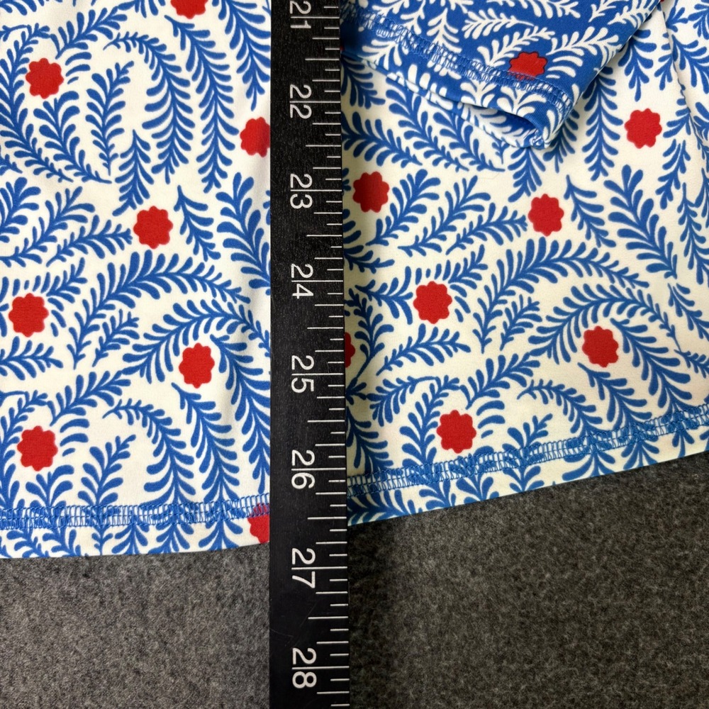 Boden Womens Blue White Red Botanical Leaf Floral Rash Guard Swim Top US 16/18 - Picture 6 of 7